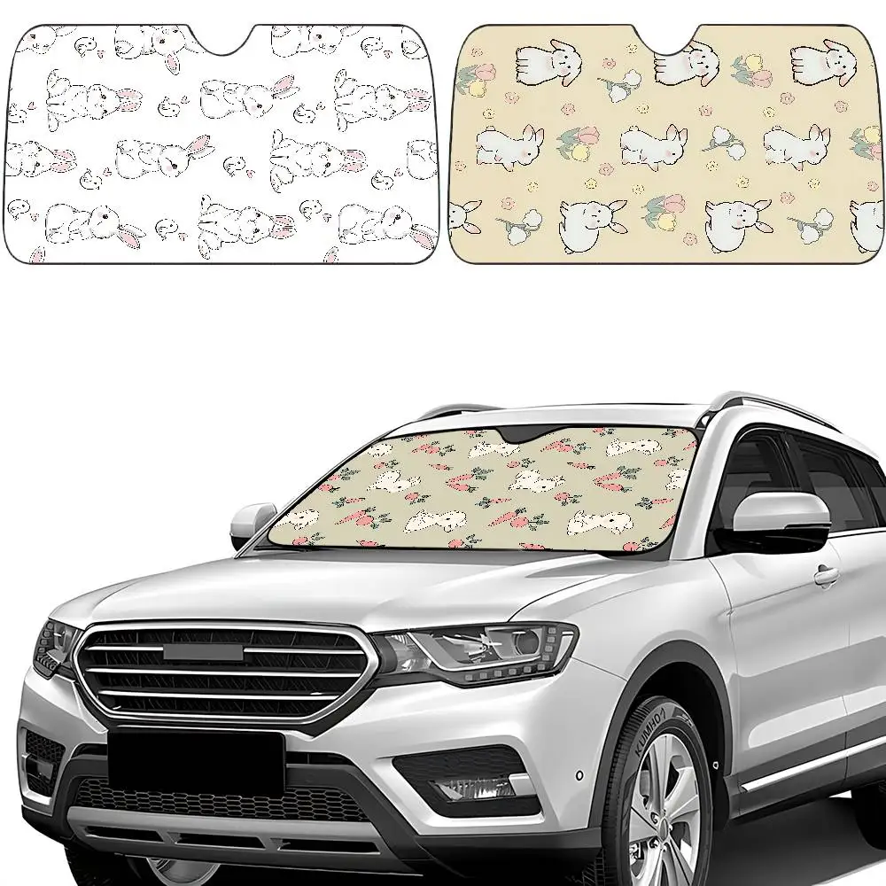 

Little White Rabbit Car SunShade Windscreen Front Window Visor 70x130cm Sun Visor Solar Protect Plaid Gift Novelty Car