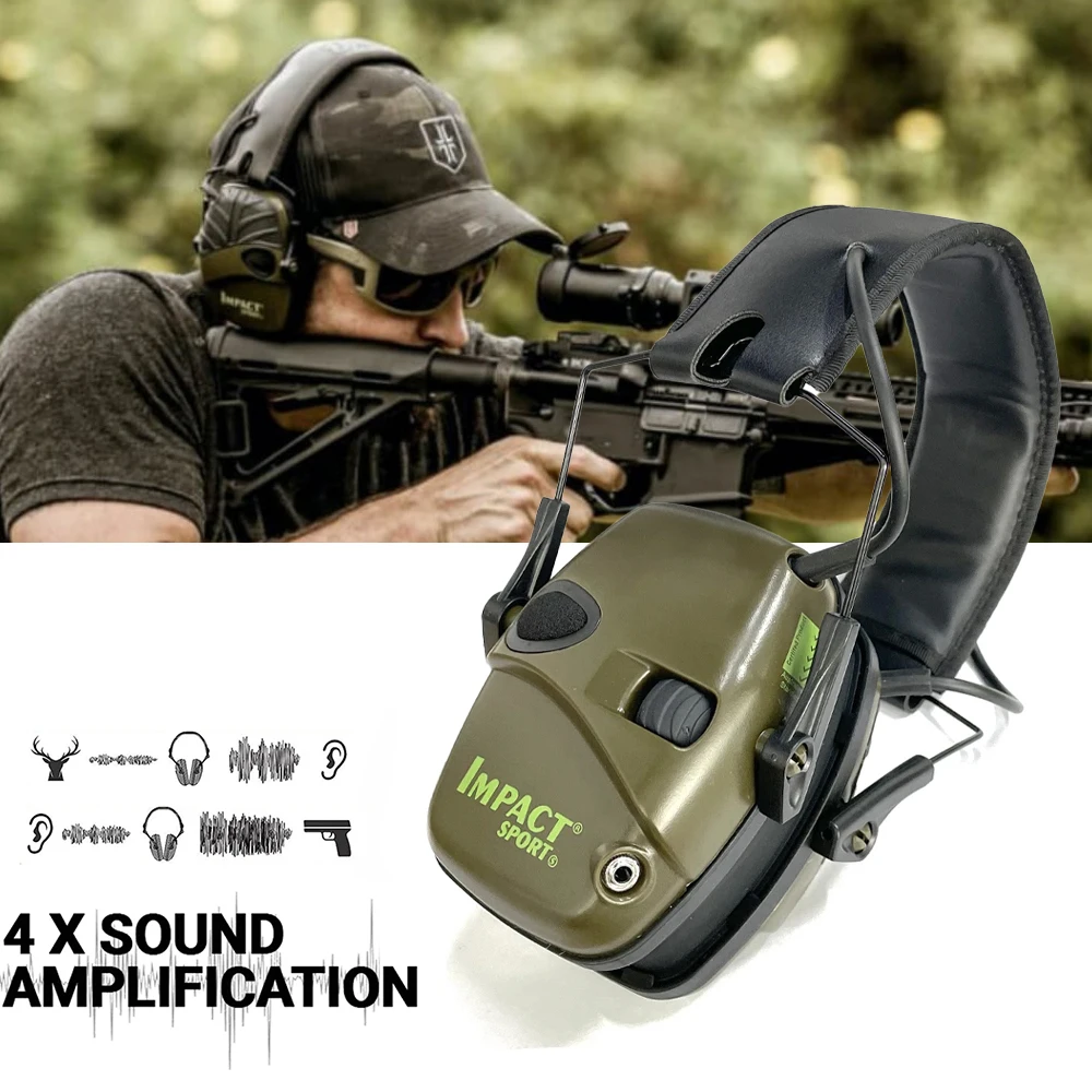 Electronic Shooting Earmuffs Tactical Impact Sound Amplification Headset Ear Protection Anti-noise Ear Muff Outdoor Sports