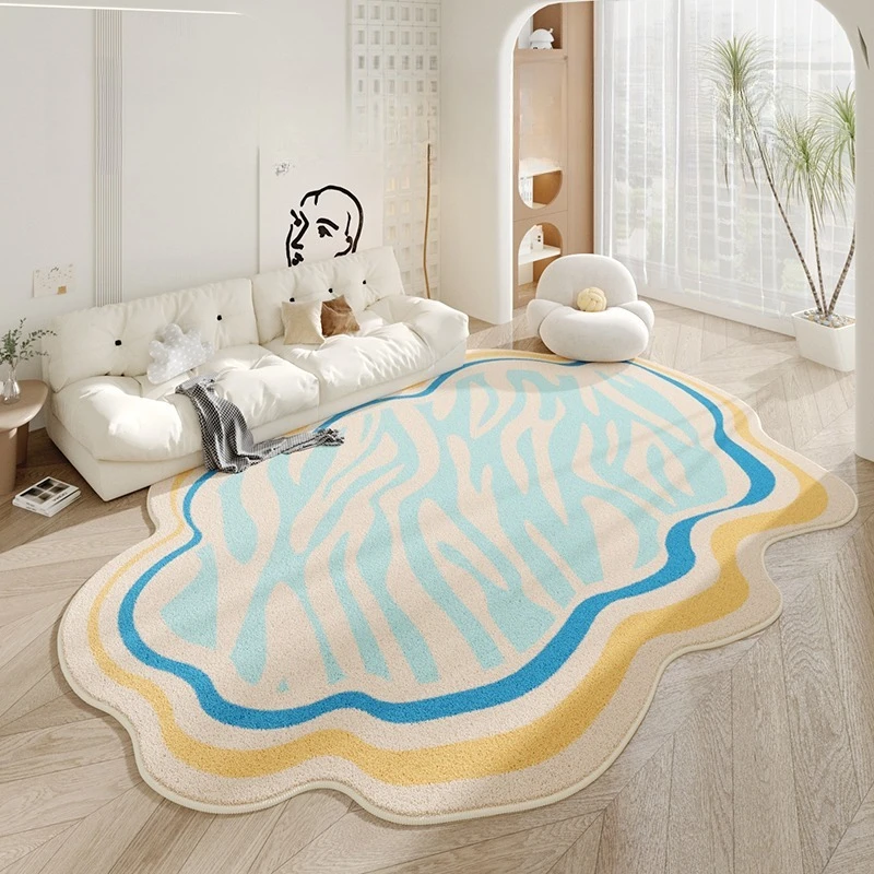 

Dopamine Shaped Living Room Carpet Creative Geometric Line Pattern Bedroom Rug Modern Minimalist Soft Fluffy Coffee Table Mat 러그