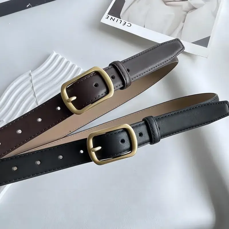 Simple Needle Buckle Cowhide Belt for Men and Women Versatile Fashion Matching Jeans Youth Casual Commuting Belt Trend Ins