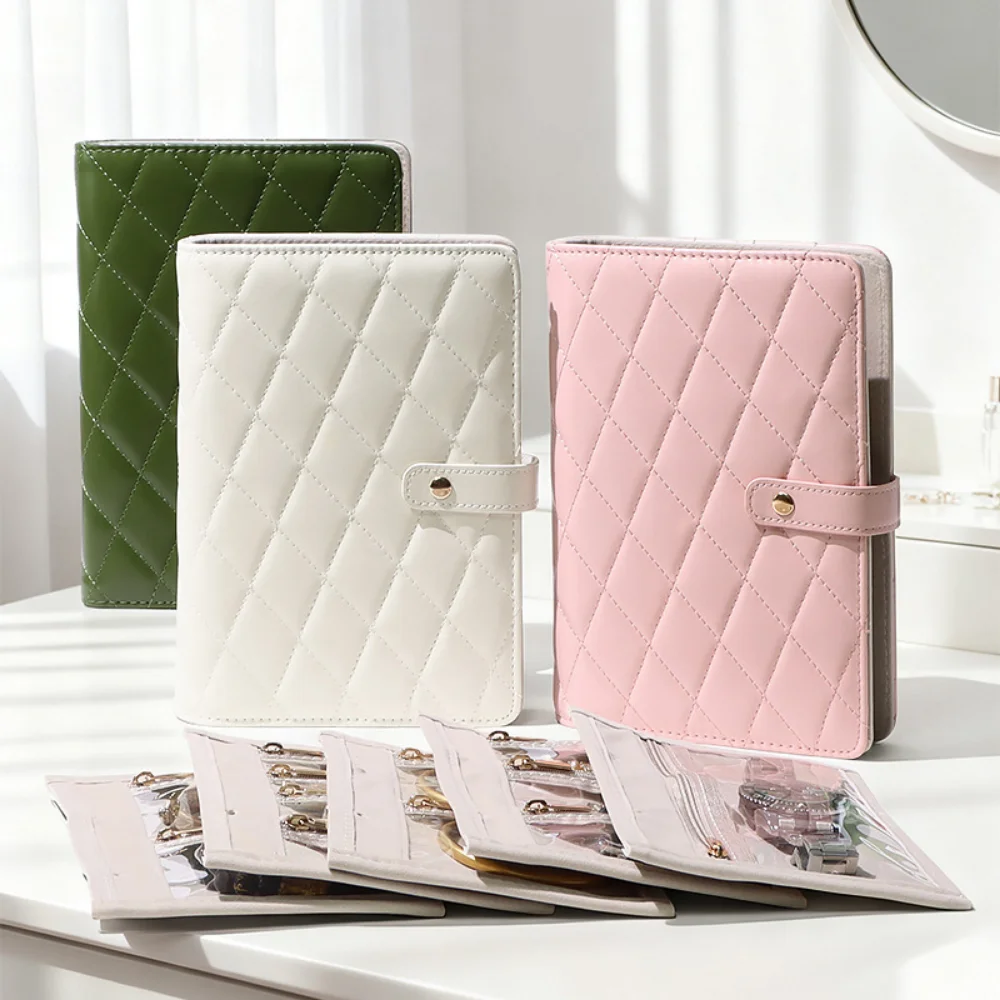 

Jewelry Storage Book Portable Display Organizer Fabric Storage Book Stylish Ring Necklace Storage For Gifting Jewelry Display