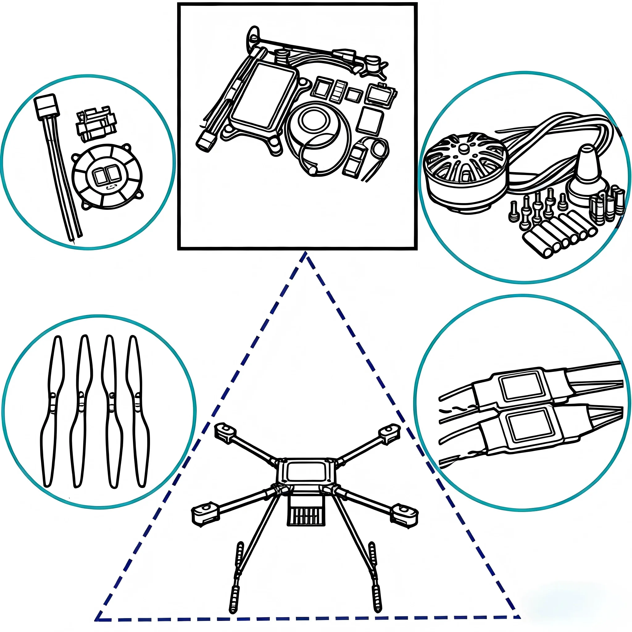 

RCtoSky ZD650 650mm Carbon fiber Quadcopter Frame FPV Quad with Carbon Fiber Landing Skid F650