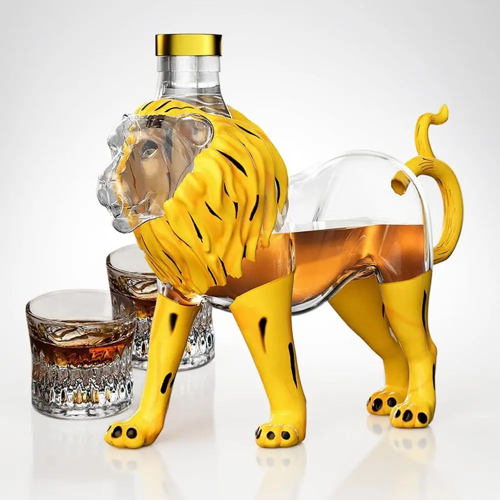 

Handcrafted 13.5oz Whiskey Decanter with 2 Glasses, Unique Glass Set for Men, Perfect for Anniversary, Christmas Gifts