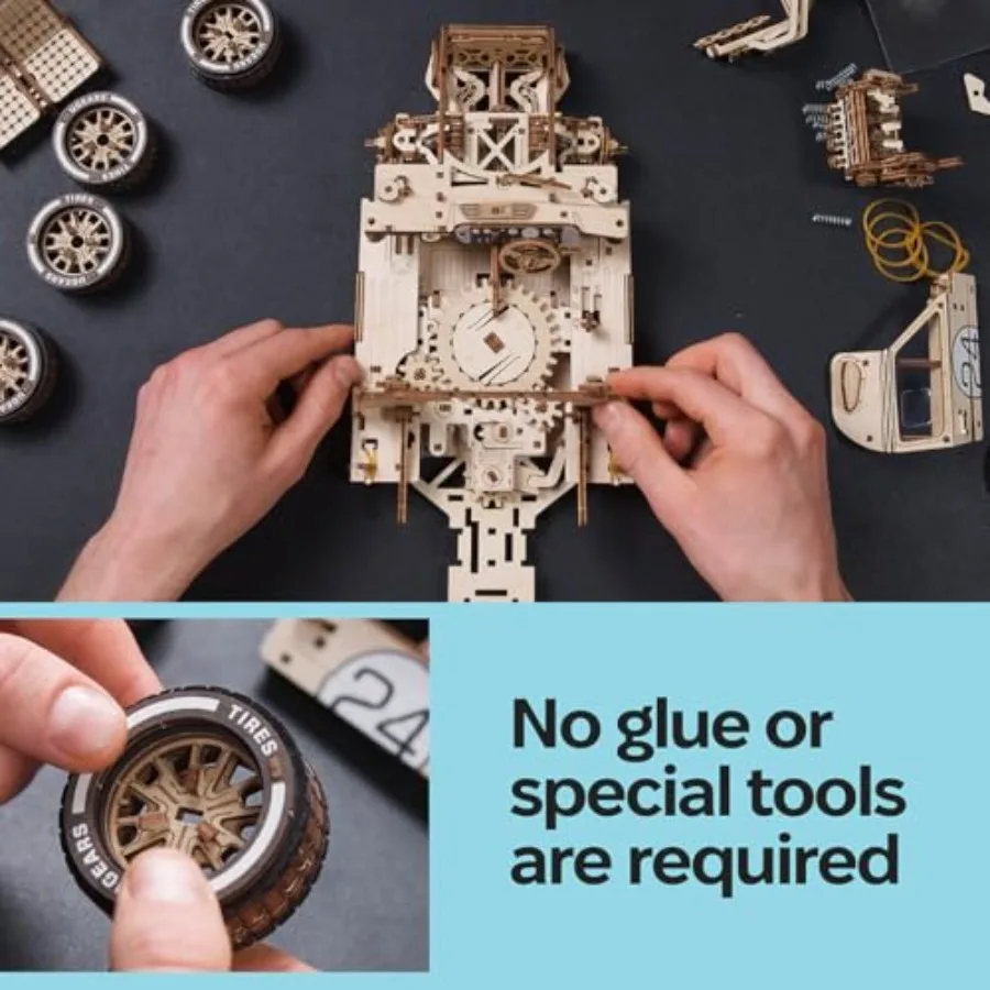 24 Puzzles de madera 3D Endurance Racer para adultos - Kits de coches modelo DIY Rompecabezas 3D, kits de modelos mecánicos de madera para adultos para construir