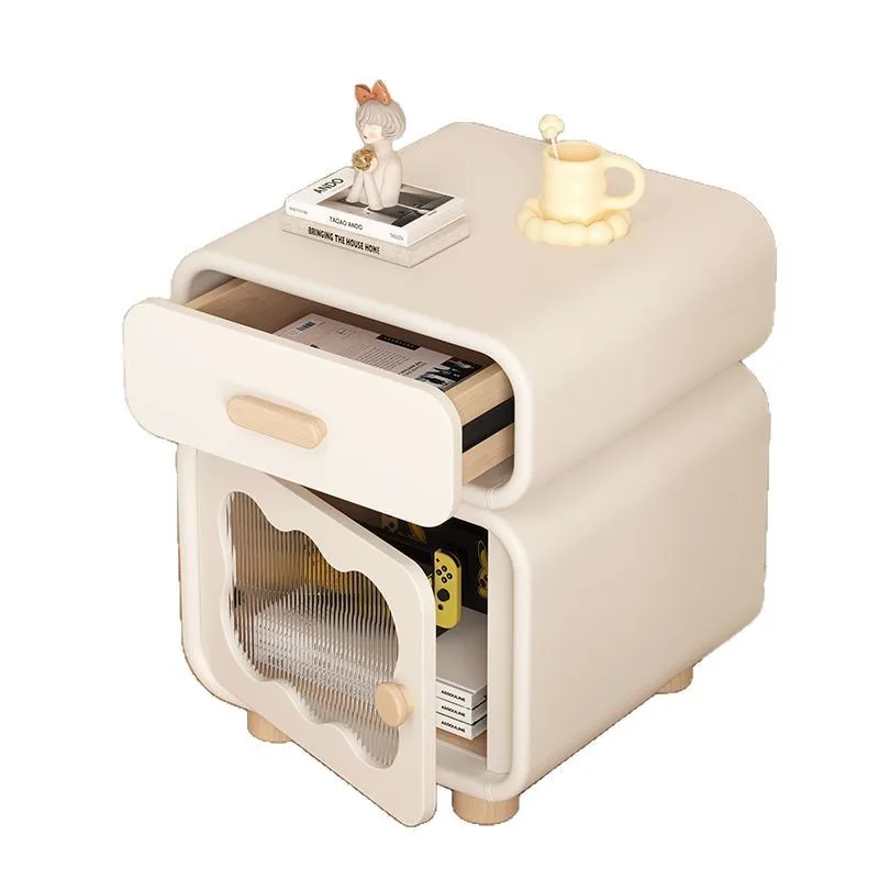 

Французская кремовая прикроватная тумбочка, простая, современная, новинка 2025 года, прикроватная тумбочка для спальни, небольшой шкаф для хранения интернет-знаменитостей