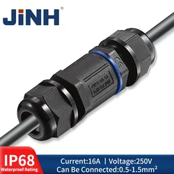 JINH IP68 CNP 20 Cavo giunto impermeabile Connettori rapidi Terminali Conveniente AntipioggiaDritto Adattare i cavi Blu Pa66 16A