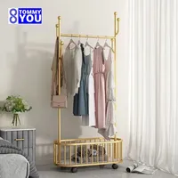 Light Luxury Household Bedroom Coat Racks To Floor Mobile with Wheels Room Clothes Hangers Stand Hat Holder Garment Shoe Racks