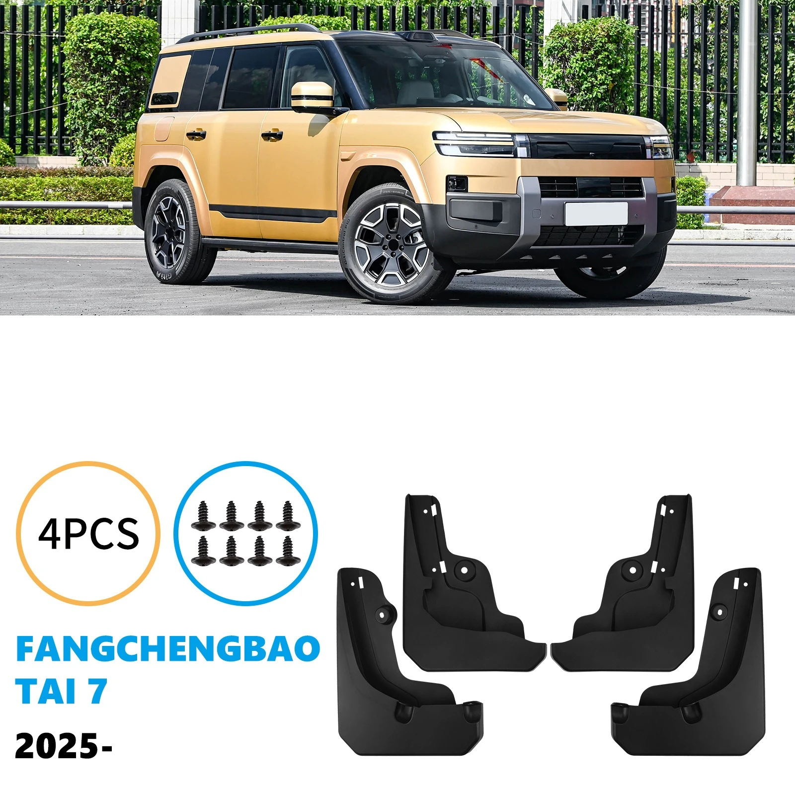 

Mudflaps Fender for BYD Fangchengbao Tai 7 Car Tire Mudguard Modification Front and Rear Wheels Fender