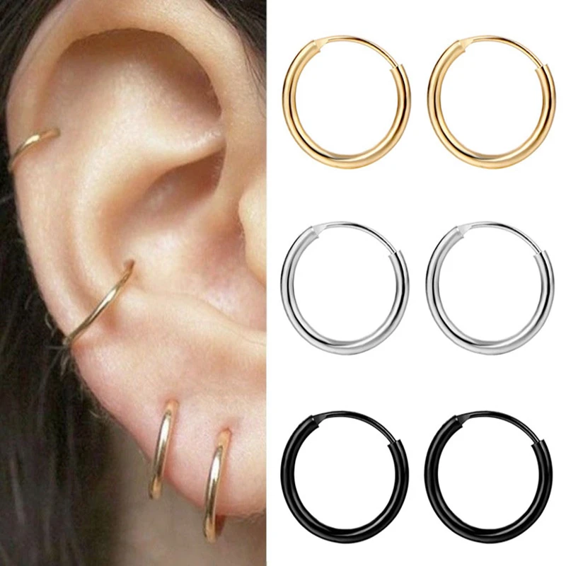 IPARAM Simple Small Hoop Earrings for Women Men Cartilage Ear Piercing Jewelry Pendientes Fashion Accessories Wholesale