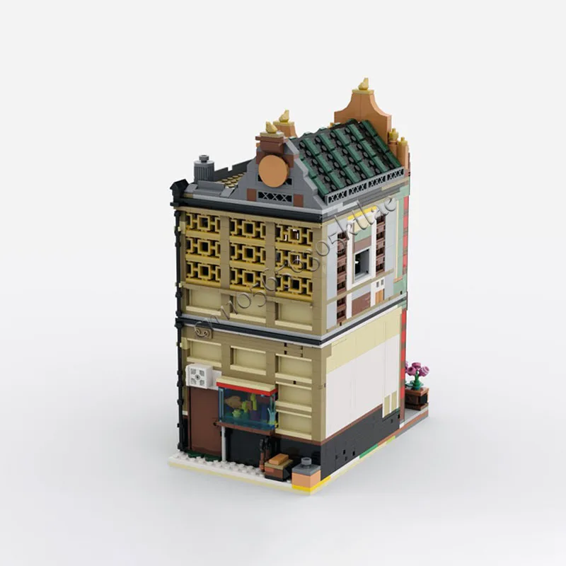 1760 pezzi di vendita caldi giada Townhouse blocchi di costruzione modulari architettura retrò modello display giocattoli bambini assemblaggio regali di compleanno