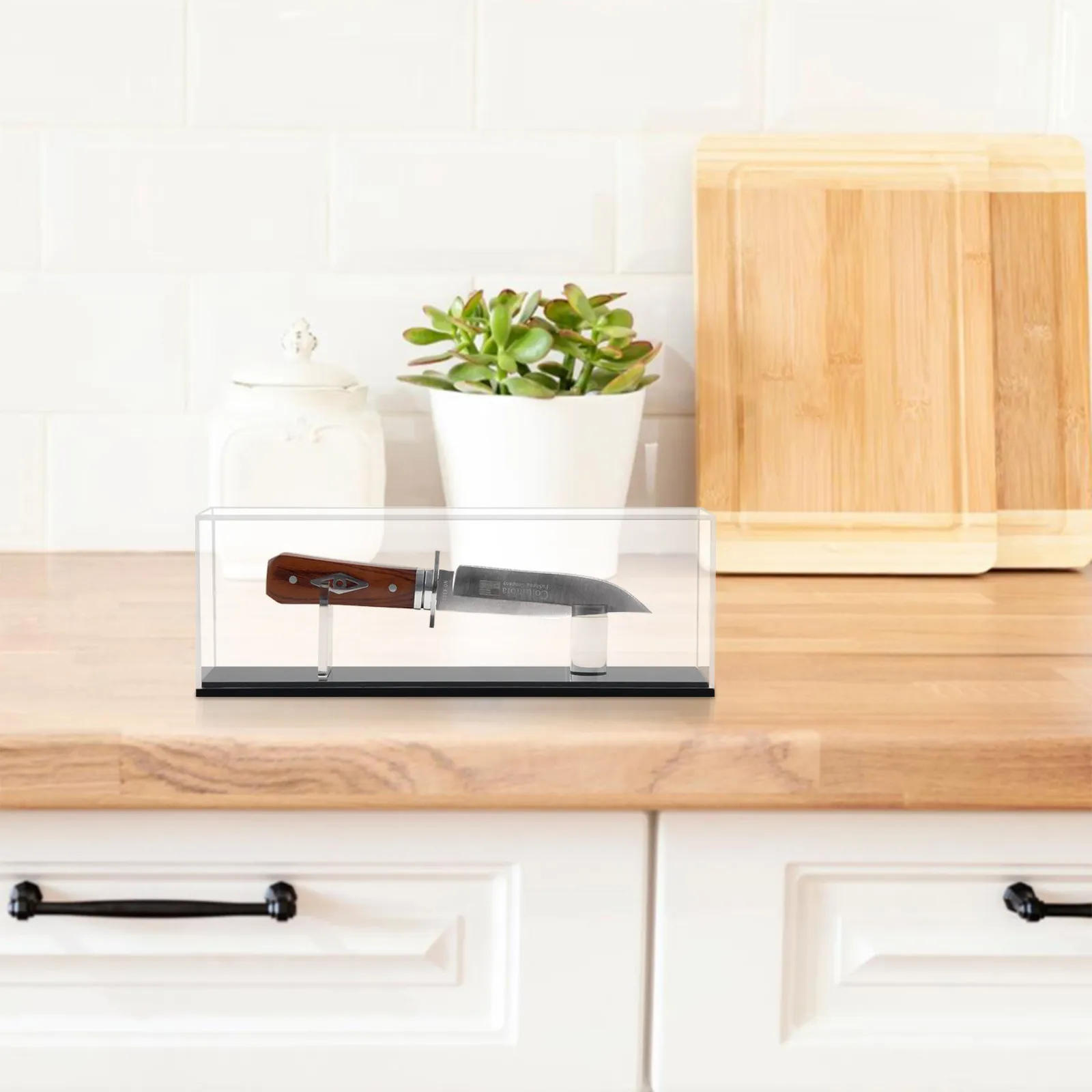 

Прозрачная складная настольная подставка для демонстрации ножей из акрила, органайзер для хранения и выставки коллекций ножей, держатель для ножей