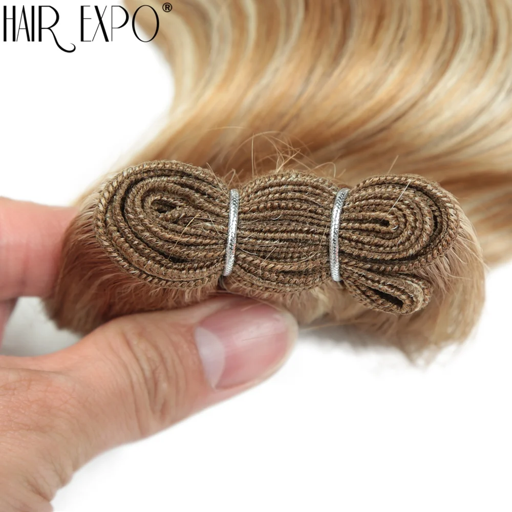 Body Wave Haarbündel 24 Zoll Piano Blonde Natürliche Synthetische Haarverlängerungen Ombre Dicker Pferdeschwanz Lockiges Haar zum Weben für Frauen – Detail 22
