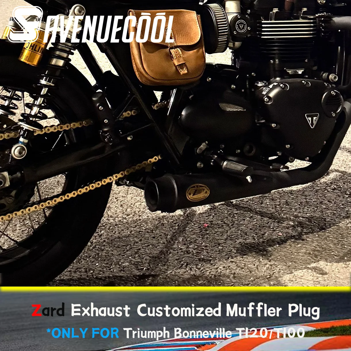 Avenuecool Triumph Bonneville T120/T100 tuyau d'échappement modifié moto bouchon de silencieux en acier inoxydable pièces de rechange modifiées