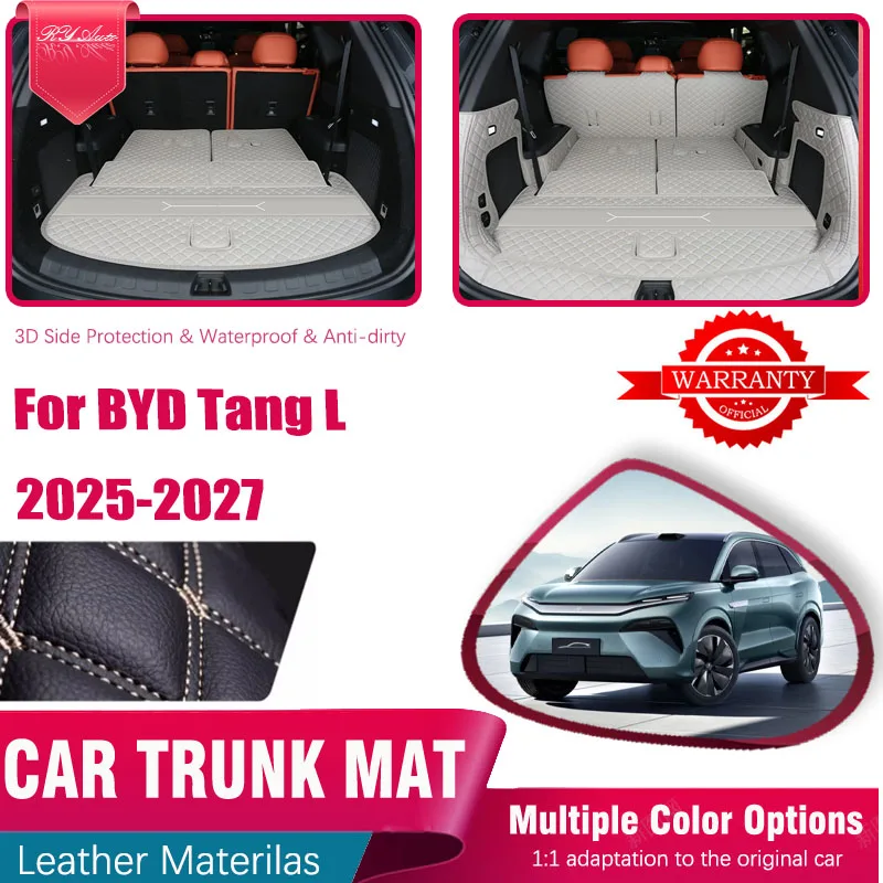 

Leather Car Rear Trunk Mats For BYD Tang L Sealion 8 2025 2026 2027 7-seat Anti-dusty Storage Back Cargo Covers Auto Accessories