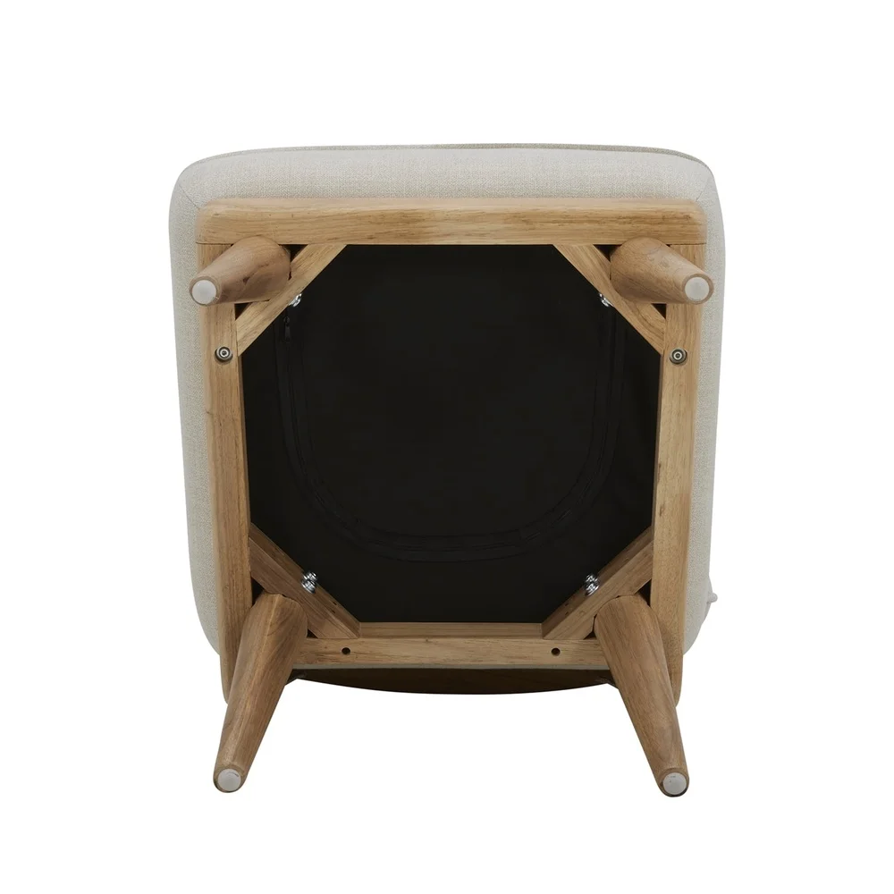 Armless Slipper Accent Chair with Pillow Back Cushion Solid Wood Frame Reinforced Joints Easy Assembly Farmhouse Style