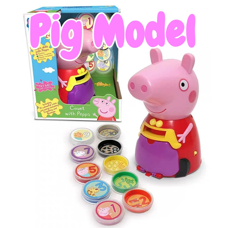 Animal Cartoon Pink Pig Model Peppa Learning Math Peppa Doll English Talking Toy Gift
