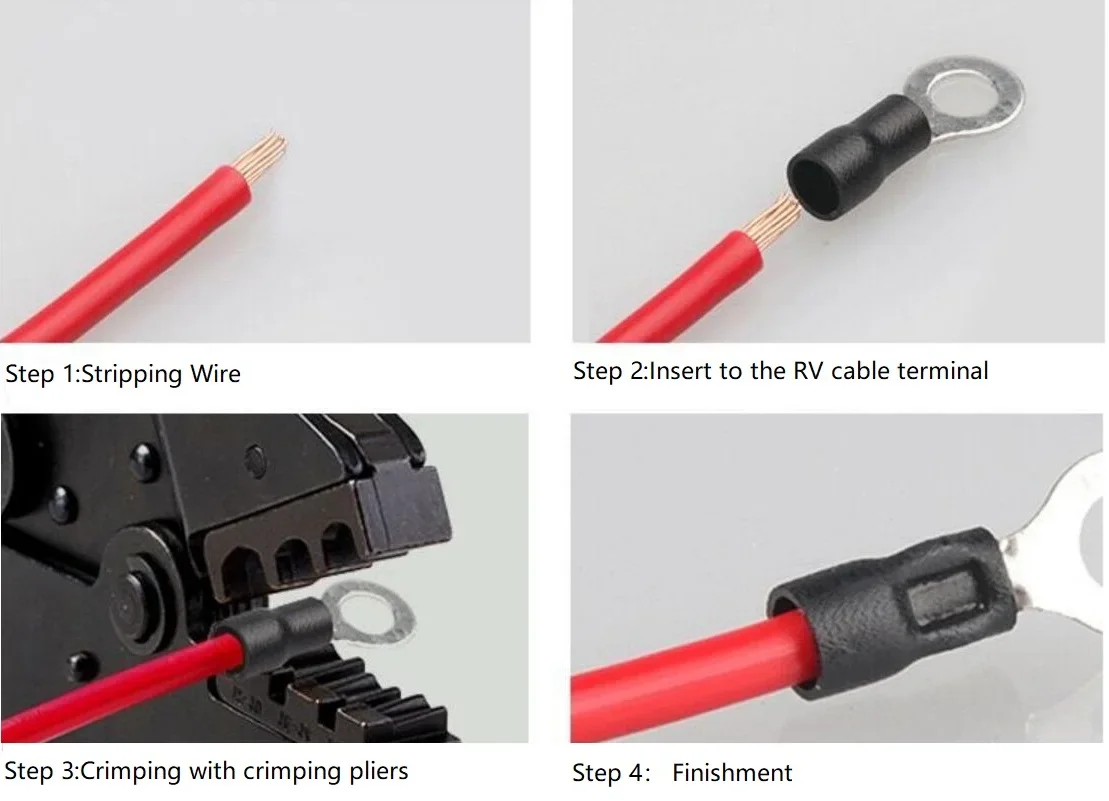 RV2-12 Per 20Pcs Wire Insert 1.5-2.5mm² Crimp Terminal  AWG16-14 Insulated Ring Terminal Tubular Cable Lug Starfix Connector