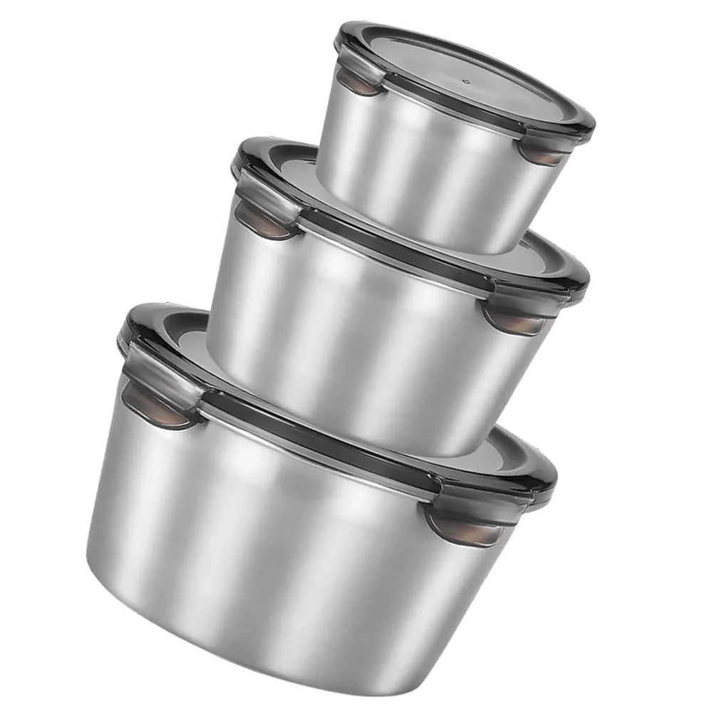 

3Pcs Stainless Steel Storage Container Leakproof Jar for Coffee Tea Sugar Snacks Canning Dry Goods Airtight