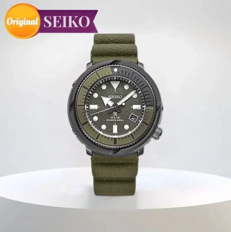 SEIKO zegarek oryginalny SNE537 seria PROSPEX męskie zegarki świecąca okrągła tarcza kalendarz sportowy zegarki na rękę z silikonowym paskiem