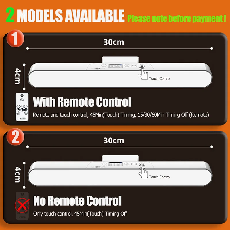 Lampe de bureau magnétique pour soins des yeux, Rechargeable par USB, veilleuse LED, affichage de l'état et du temps de la batterie, lampe de lecture pour la cuisine