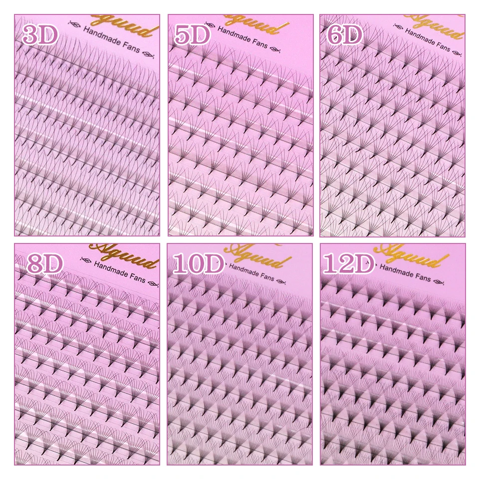 AGUUD 6D 8D 10D 30D 40D Vorgefertigte Fächerwimpern mit spitzer Basis, russische Volumen-Wimpern, professionelle Wimpernverlängerungen, Make-up, Cilios – Detail 6