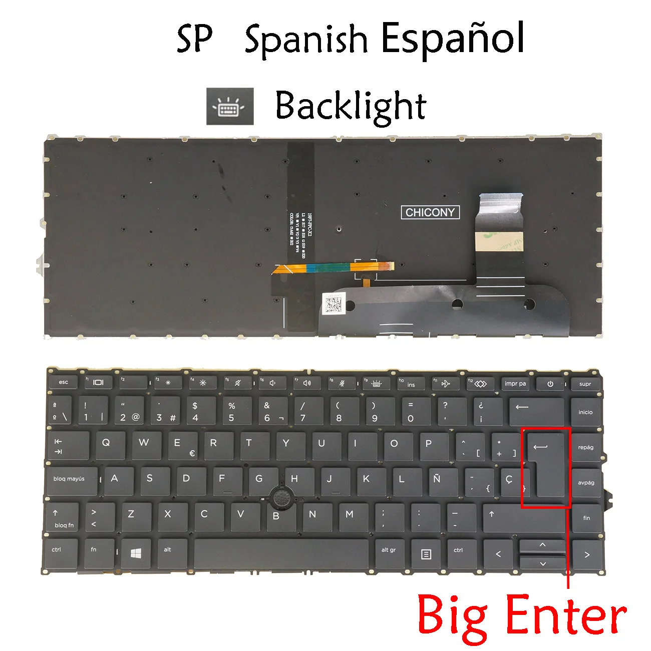 Teclado retroiluminado para HP Elitebook 840 845 G7, 840 845 G8, 840 Aero G8, ZBook Firefly 14 G7, Firefly 14 pulgadas G8, español