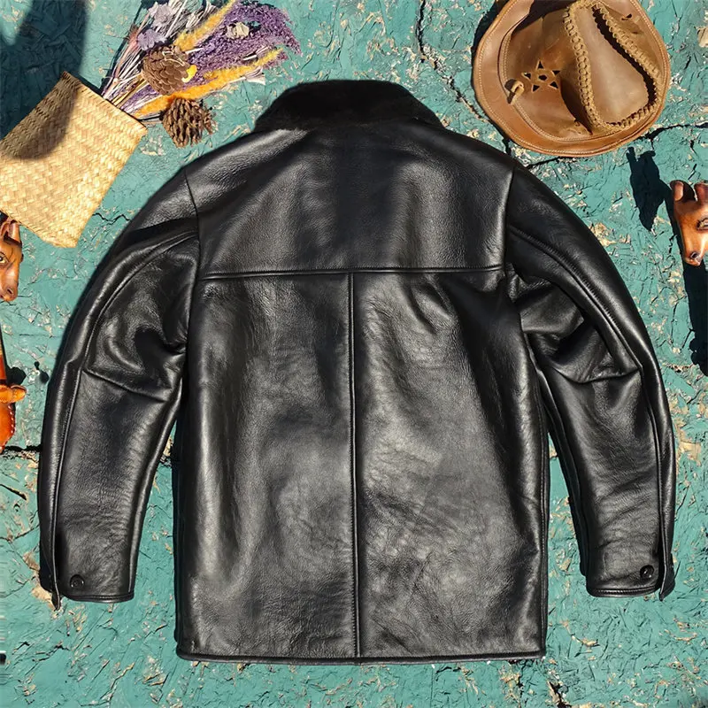 Tailor Brando Australian Original Sheep Shearling Classic Rancher Winter Warm Genuine Leather Jacket