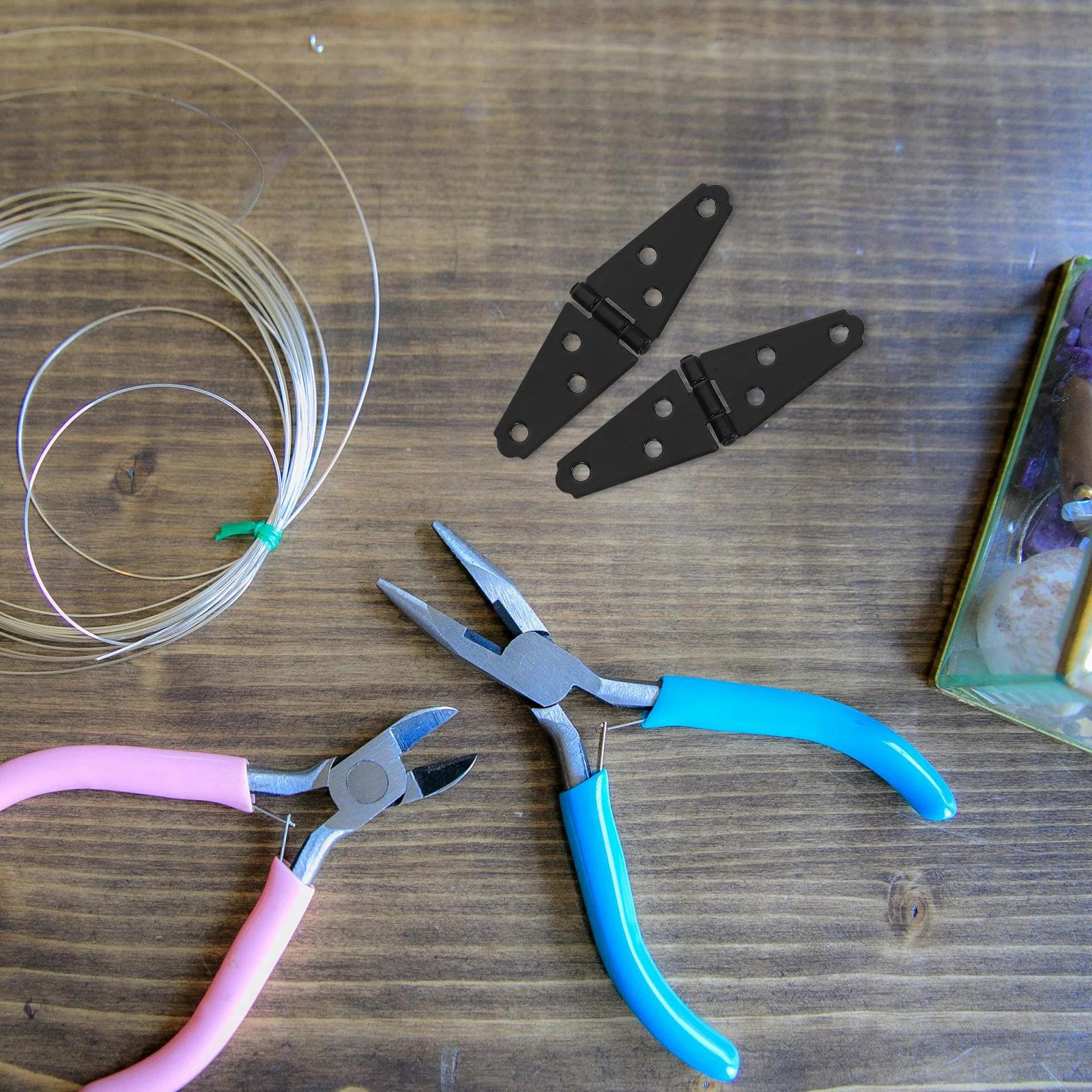 

6pcs Heavy Duty Iron Hinges Black Strap Tee Hinge For Shed Gate Fence Garden Door Outdoor Hardware Durable Security Fastener