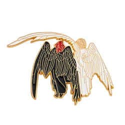 Good Omens Ineffable Husbands Angel & Demon Hard  Metal  Pin Angel Demon Badge Aziraphale And Crowley Jewelry