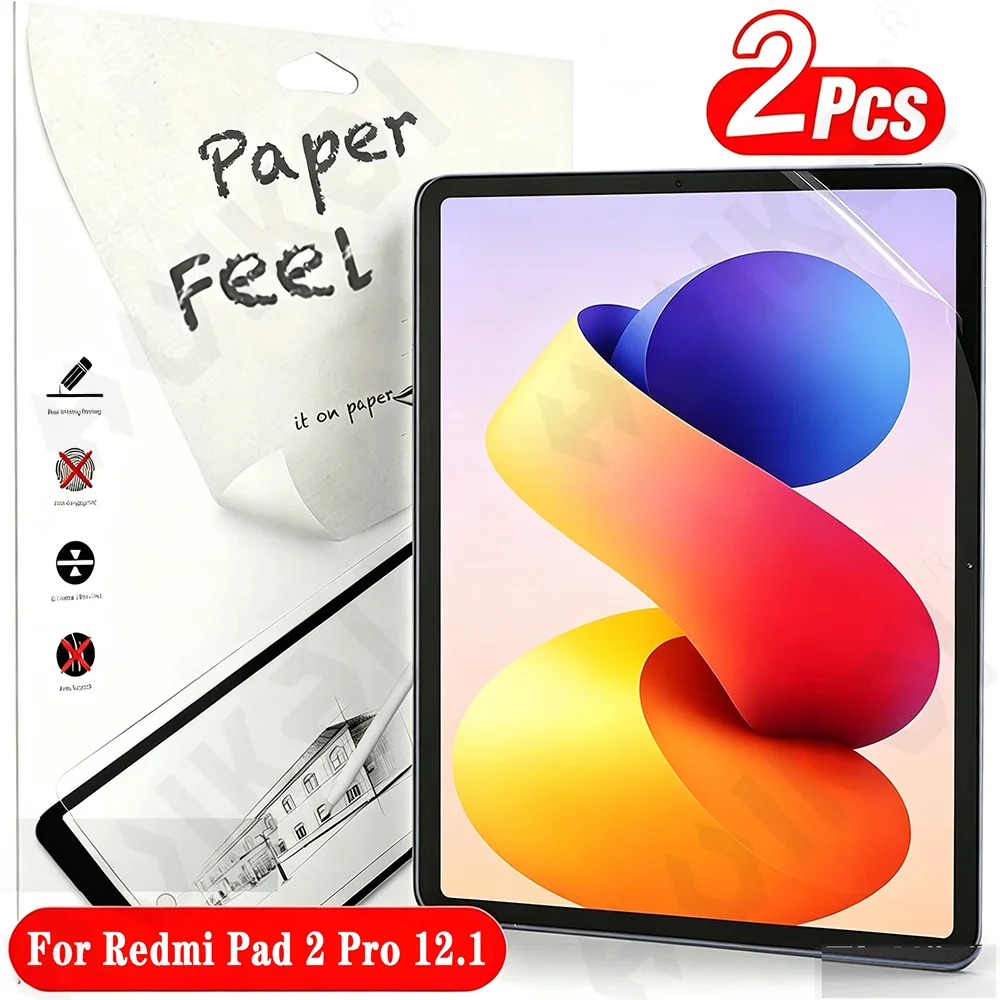 2 Pack For Redmi Pad 2 Pro 12.1 inch 2025 Paper Feel  Screen Protector Ultra Clear Soft TPU Film High Sensitivity Anti-Scratch