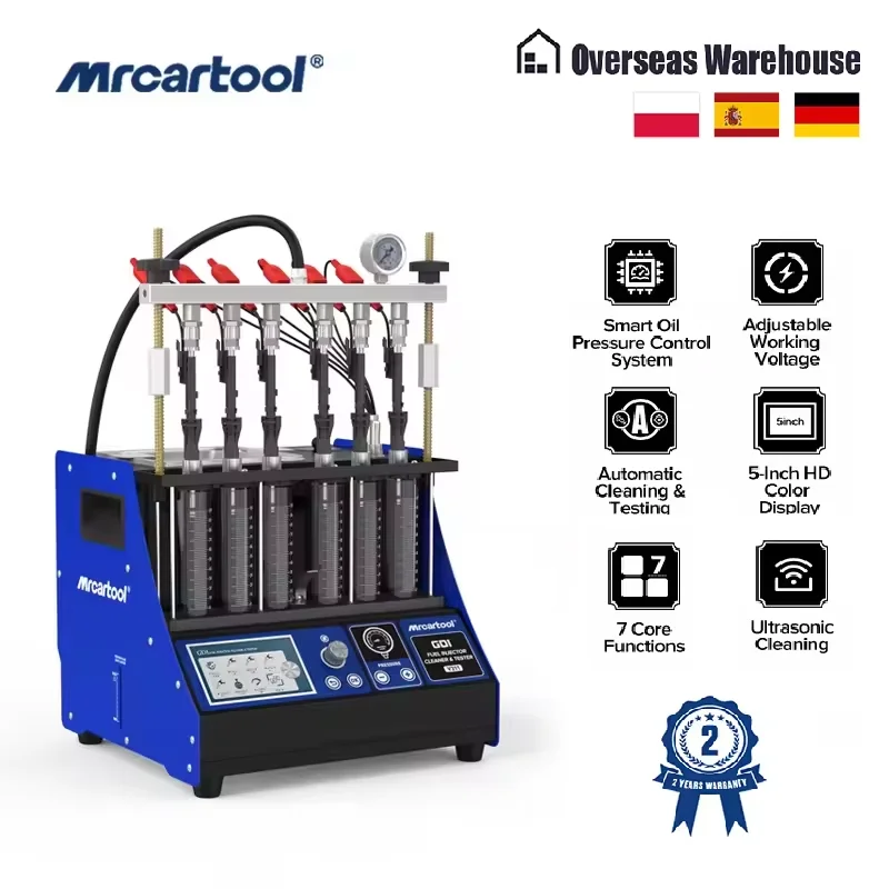 

MR CARTOOL V311 GDI EFI FEI Fuel Injector Cleaner & Tester Machine 6 Cylinders 220V/110V Fuel Injector Cleaner Tester