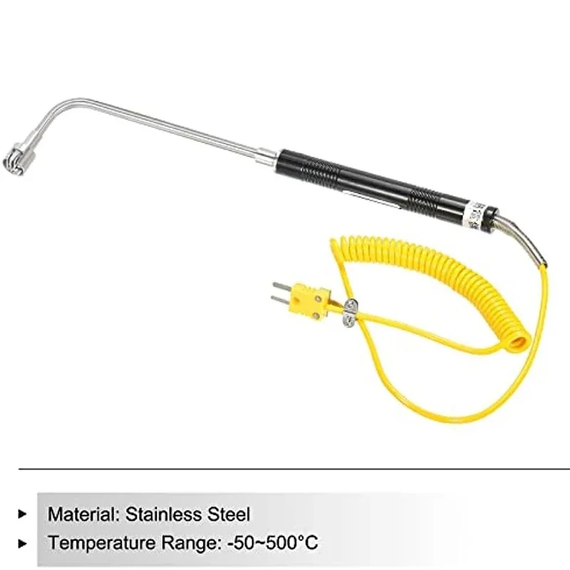 Sensor Probe Suhu Termokopel Tipe K Baja Tahan Karat -58 hingga 932 ° F (-50 hingga 500 ° C) 5,1 kaki 15x155x65mm