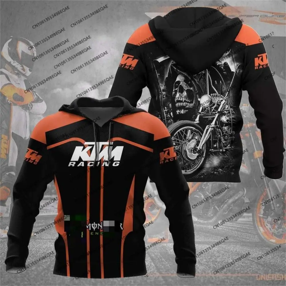 2025 KTM دراجة نارية مقنعين البلوز الرجال ثلاثية الأبعاد مطبوعة سباق قميص طويل الأكمام ملابس رياضية في الهواء الطلق الدراجات الملابس هوديس