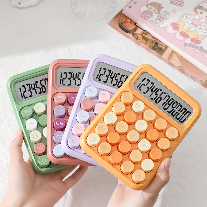 Mechanical Keyboard Calculator, 12-digit Large Screen with Extra-Large Fonts, Battery-Powered
