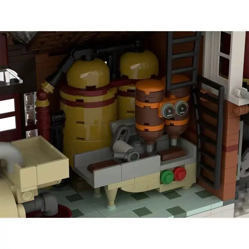 Moc inverno fábrica de chocolate bloco de construção conjunto casa neve cabana arquitetura montar ideia brinquedos diy crianças presentes natal