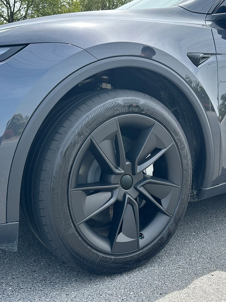 4 stuks 19 inch messtijl wieldoppen voor nieuwe Tesla Model Y 2025-2026 Juniper, volledige velgdekkingen, vervangingsaccessoires. - afbeelding 2