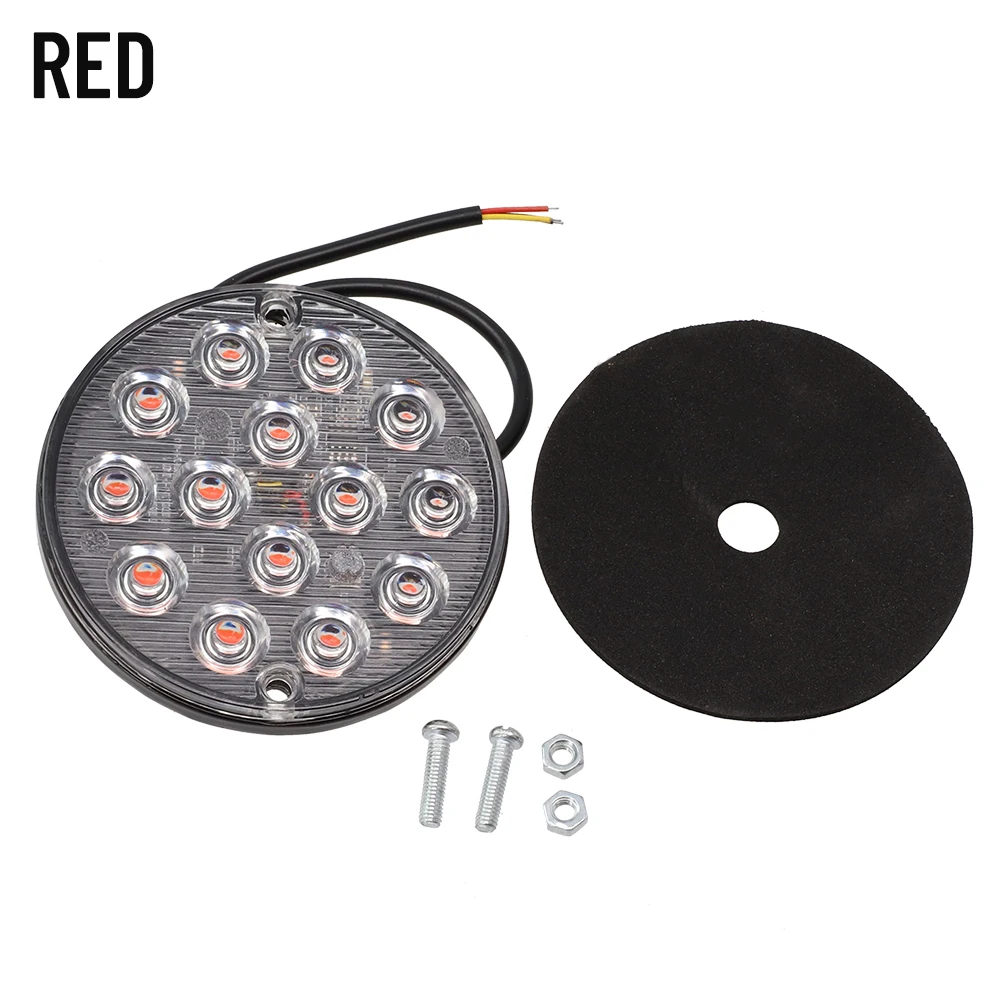 

Car Light Univiersal Parts Round LED Tail Light Car DC 12v-24v 1 Piece 50000 Hours ABS Material Bright Flash 16 LEDs Round Light