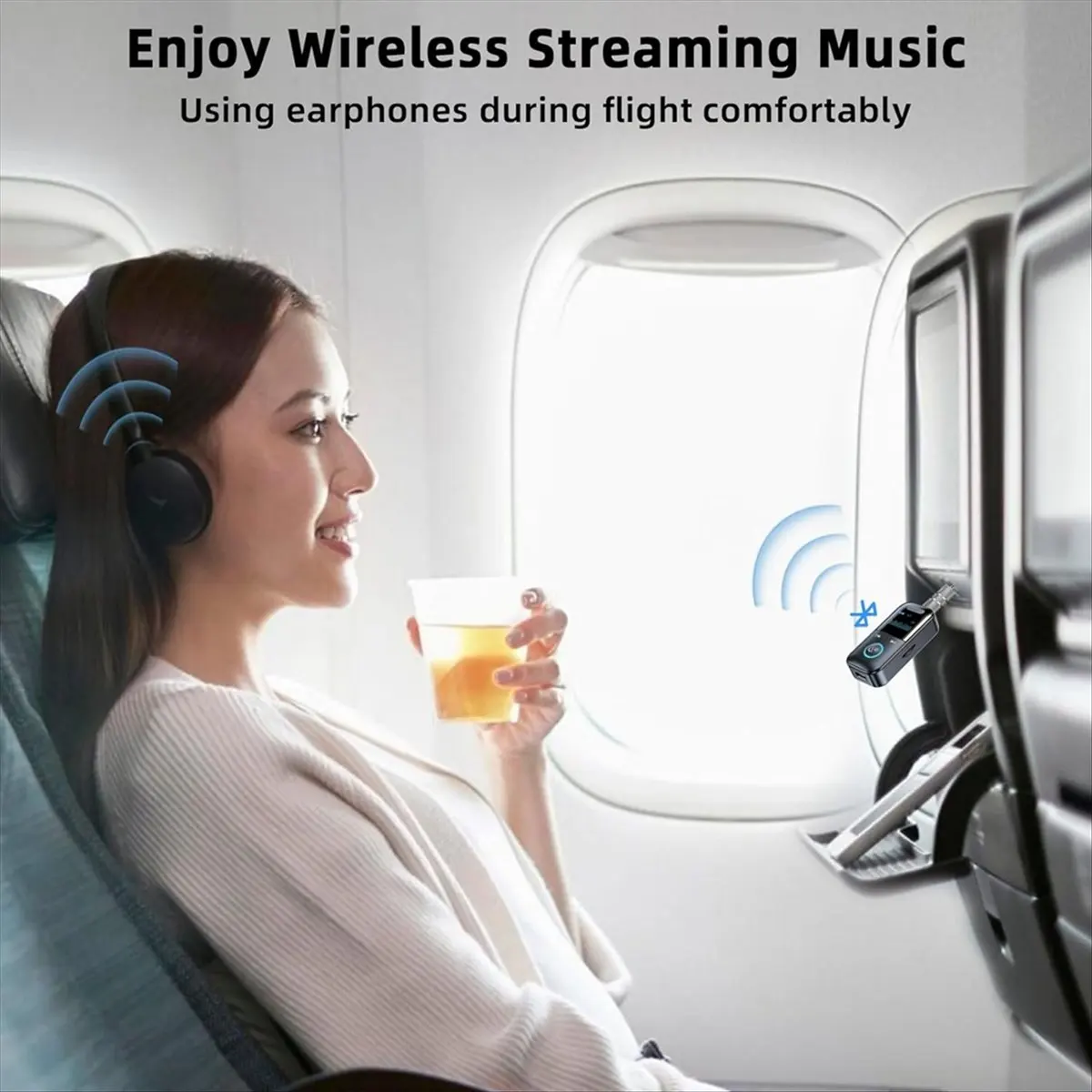 ●Bluetooth 5.4 Transmitter Receiver Wireless Aux Bluetooth Adapter for TV/Airplane/Car/HiFi/Speaker with Audio Adapter