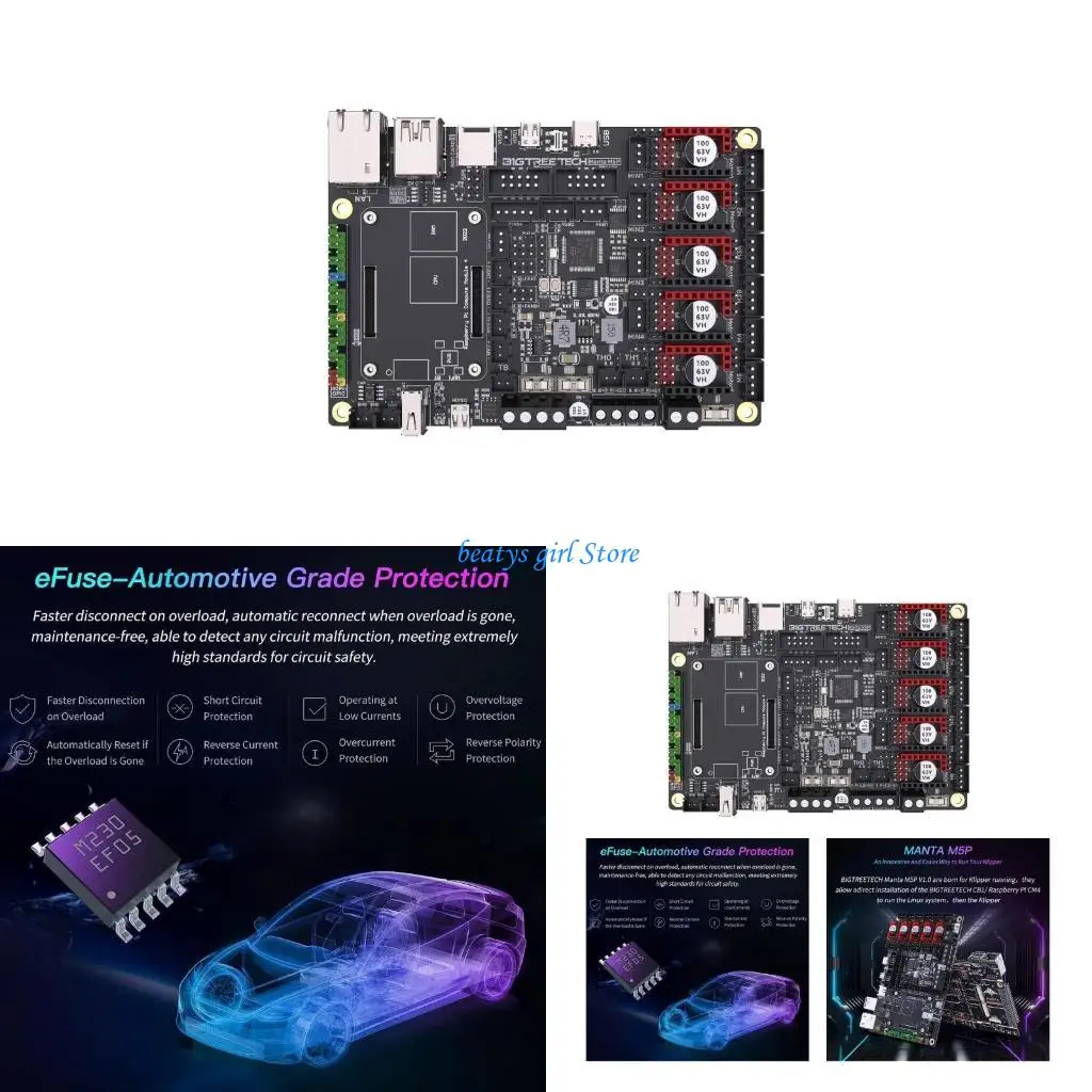 

C7AB Manta M5P V1.0 Mainboard 32 Bit Control Board Work for CB1 for Klipper System