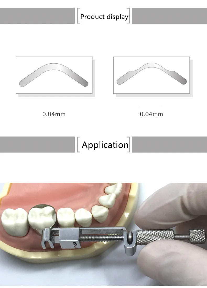 20Pcs Dental Tofflemire Matrix Zahnfleisch Wand Lift Große Krümmung Schnitt Konturierte Matrizen Matrix Bands Zahn Reparatur Werkzeuge – Detail 6