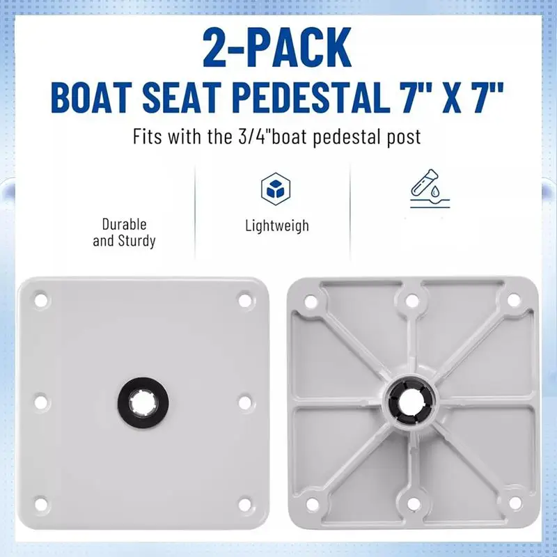 

НОВИНКА — основание сиденья для тяжелых условий эксплуатации, подставка для сиденья 7 х 7 дюймов с гнездом для штифта 3/4 дюйма, белый цвет