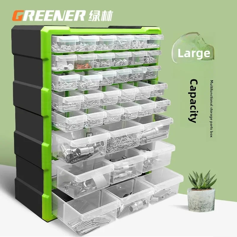 Versatile Multi-Compartment Tool Case with Stylish Drawer Design, High Visibility Desktop Organizer for Small Parts