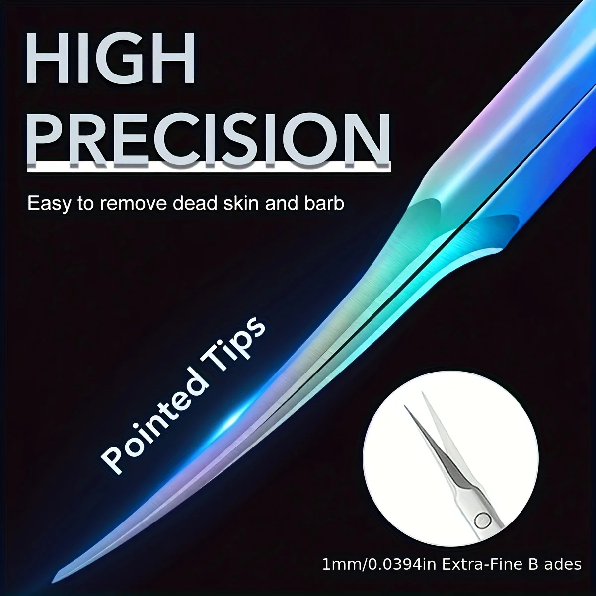 Stainless Steel Cuticle Scissors Precision Curved Tip Nail Trimmer for Dead Light Beige Removal Ergonomic Ambidextrous Design