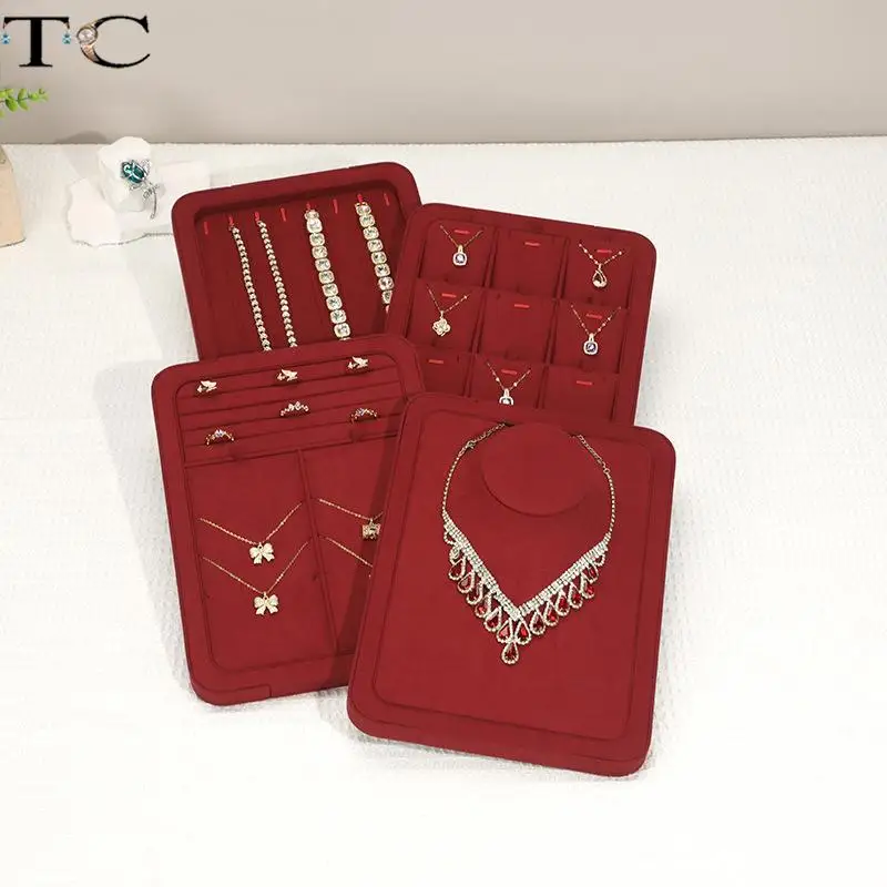 

Поднос для демонстрации ювелирных изделий Jujube Red Super-Fine: для хранения и демонстрации ожерелий, подвесок, браслетов, колец и серег