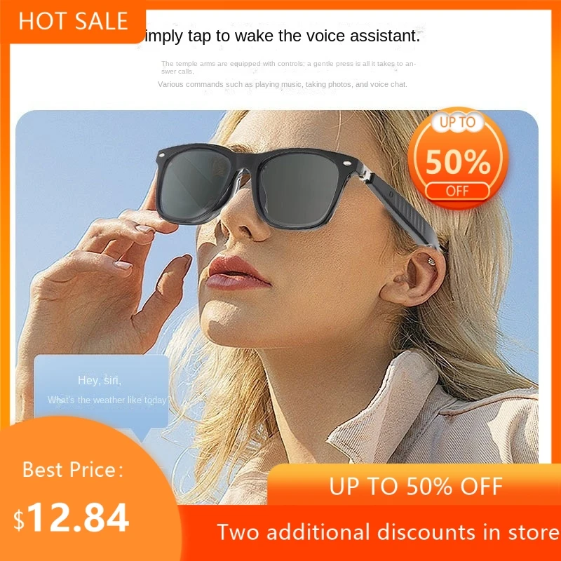 

Bluetooth Smart Glasses HIFI Music Voice Assistant Hands-free Call Ultra-light Fashion Eyeglasses For Men Women Daily Use 2026