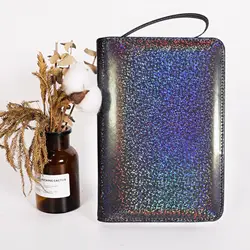 A6 Hand Zip Bag Glitter Loose Leaf Binder Notebook Inner Core Cover Note Book Planner Office Stationery Supplies