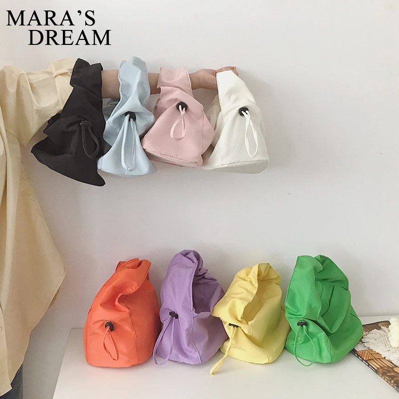 Mara\'s Dream Fashion Bags Totes Women Bag Pleated Bags Female Handbag Girl All-match Candy Colors HandBag Underarm Mini Bags