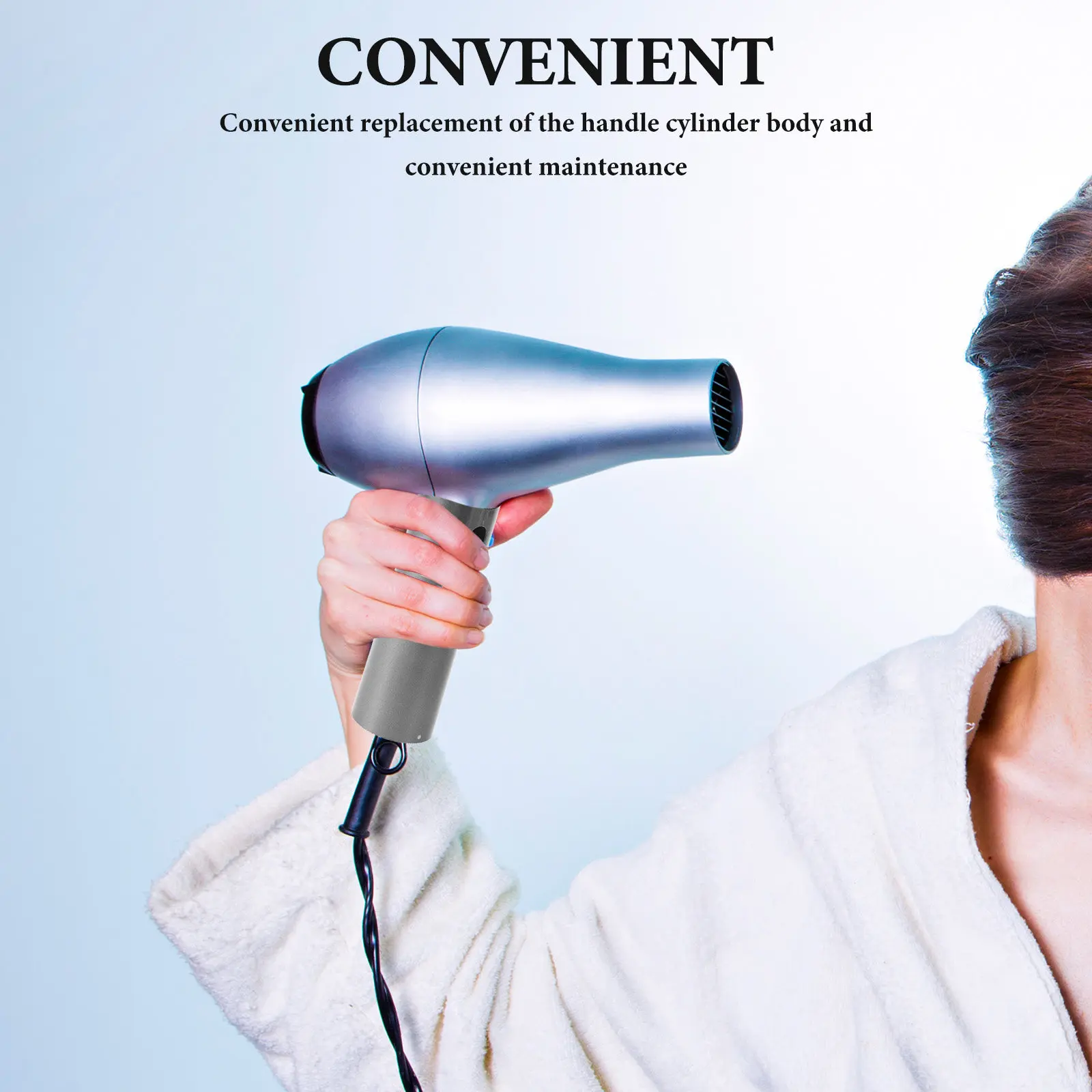 Plastic Hair Dryer Replacement Cover Sleeve Handle Grip for DIY Repair Maintenance Compatible with Dyson Hair Dryers Silver