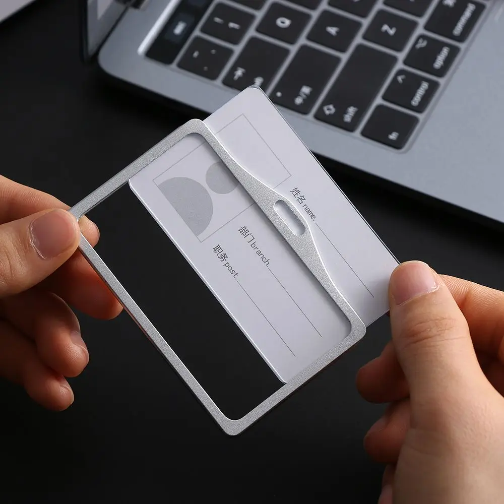 Новый вертикальный офисный школьный чехол из алюминиевого сплава для удостоверения личности, рабочие держатели для карточек, именная карточка