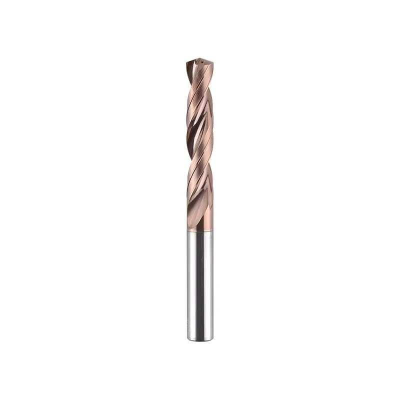 HRC60 Solid Carbide Internal Cooling Drill Cutting Edge Nano Coated Thickened Fixed Shank Drill With Central Water Outlet